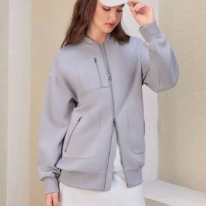 Women's Lavender/Gray Bomber Jacket MEDIUM